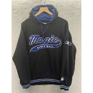 VINTAGE Starter Orlando Magic Sweatshirt Mens Large Embroidered Felt Logo Black